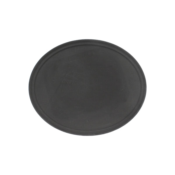 Thunder 22" x 27" Oval Anti-Slip Tray with Rubber Lined Surface, Black Color, Polypropylene with Rubber Sheet, NSF, Each