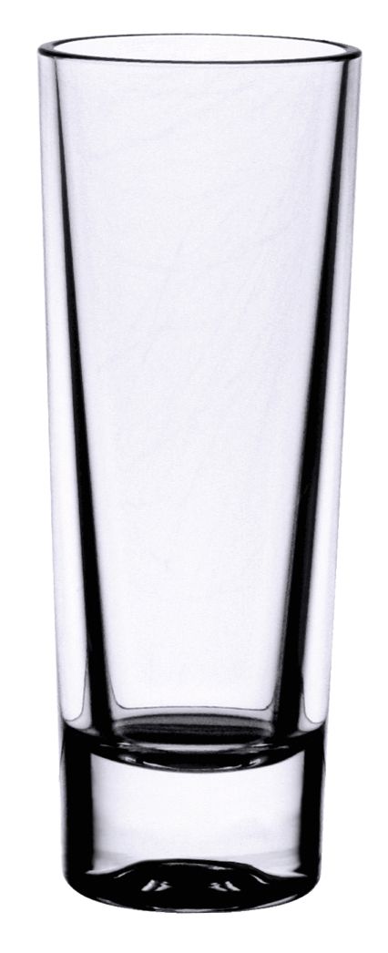 Thunder 2 oz Straight Round Shot Glass, Clear Color, Polycarbonate, Heavy Base, Each