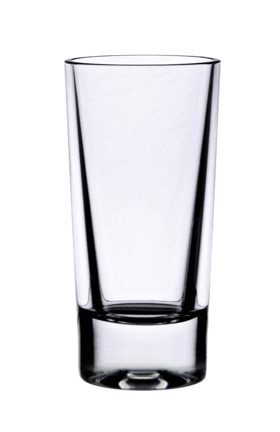 Thunder 1-1/2 oz Straight Round Shot Glass, Clear Color, Polycarbonate, Heavy Base, Each