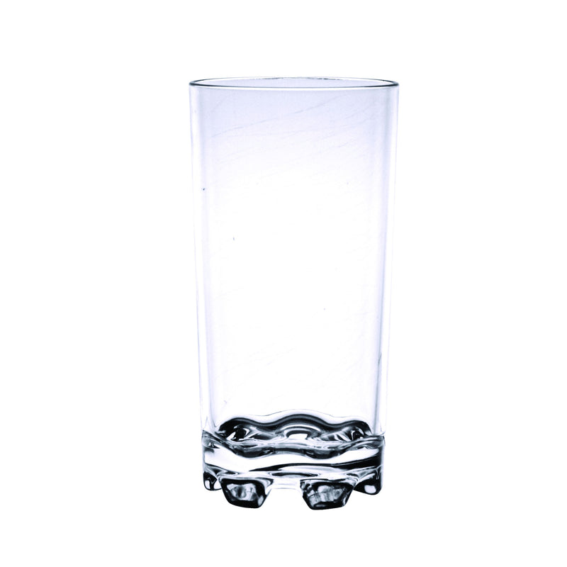 Thunder 12 oz Classic Tumbler, Clear Color, Polycarbonate, Footed Heavy Base, Pyramid Stacking Style, Each
