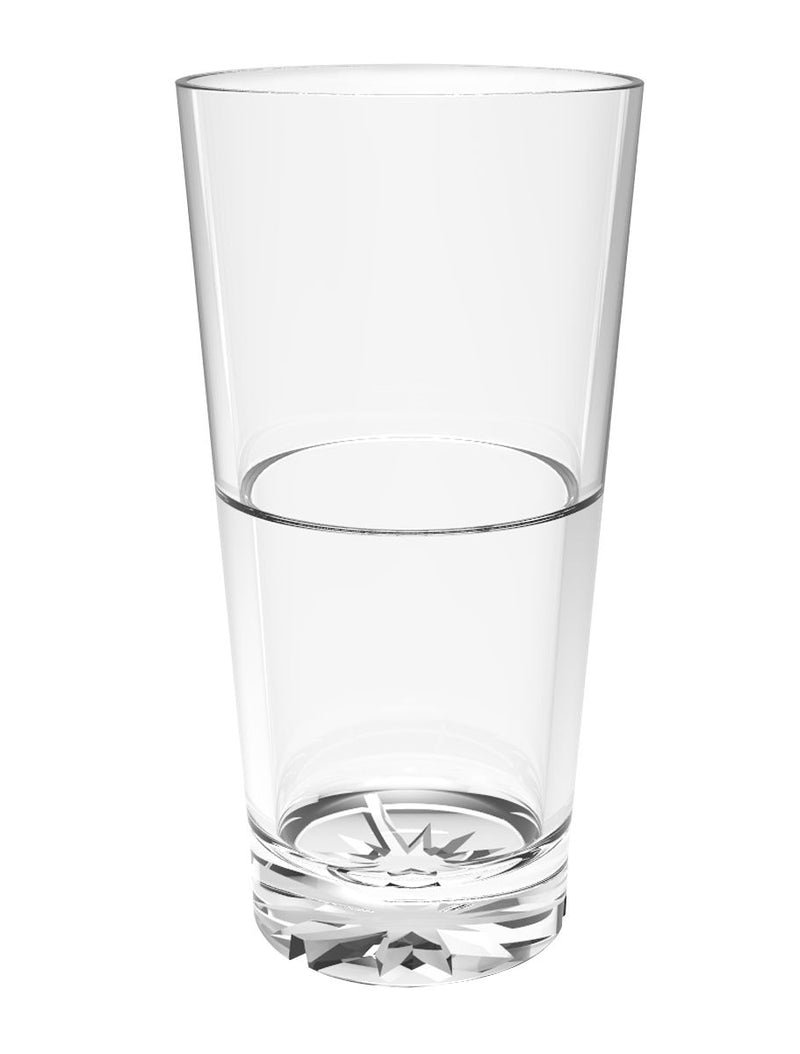 Thunder 12 oz Starburst Tumbler, Clear Color, Polycarbonate, Starburst Heavy Base, Inline Stacking Style, Each