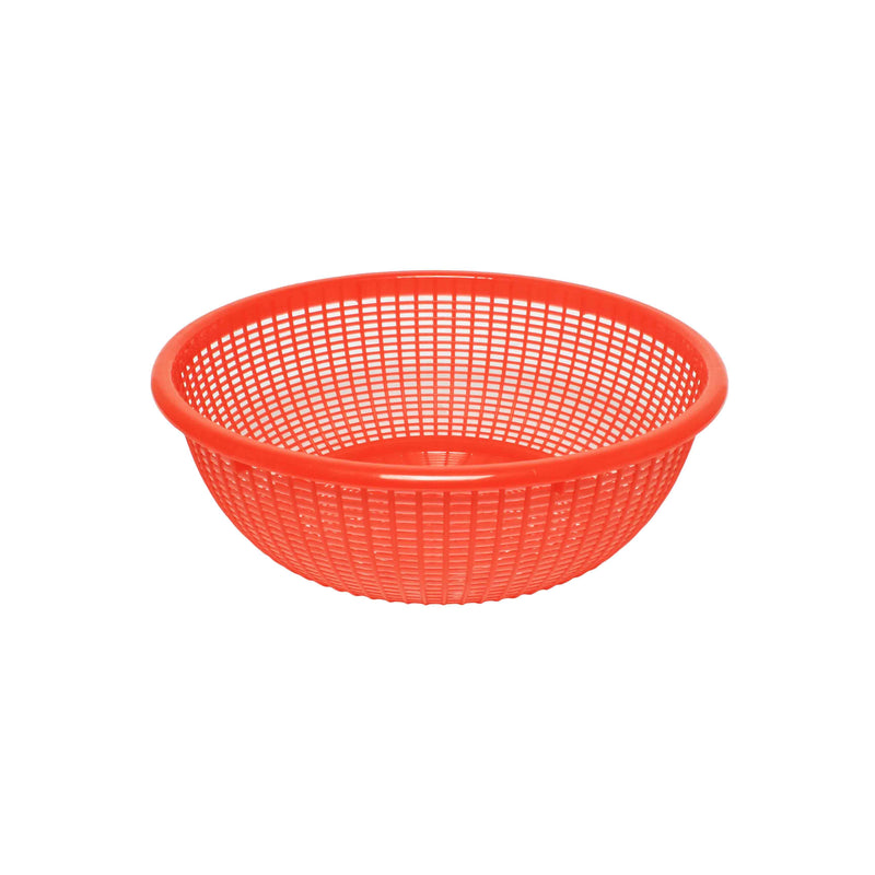 Thunder 11-1/2" Diameter x 3-7/8" Height, Round Perforated Wash Basket, Polypropylene, Comes in Assorted Red and Blue Colors, Each