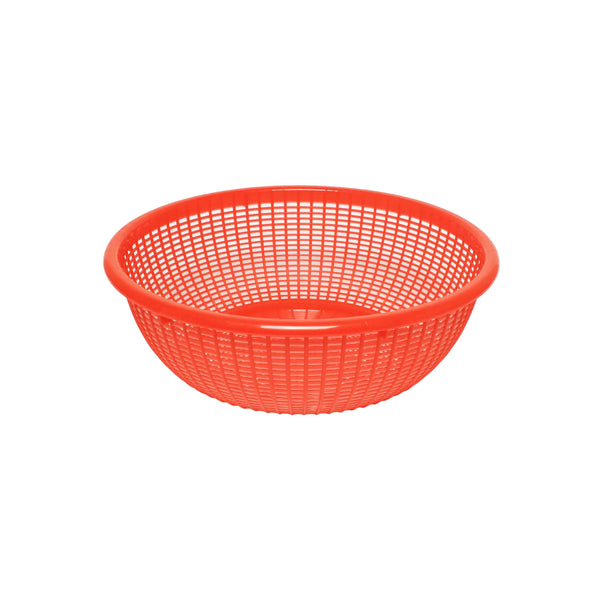 Thunder 10" Diameter x 3-1/2" Height, Round Perforated Wash Basket, Polypropylene, Comes in Assorted Red and Blue Colors, Each