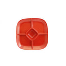 Thunder 15" x 15", 1-3/4" Deep, Chip and Dip Platter, Passion Red, Melamine, Each