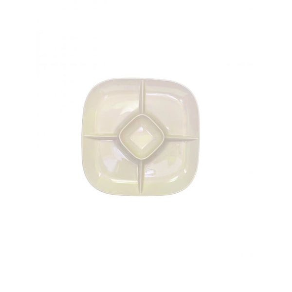 Thunder 15" x 15", 1-3/4" Deep, Chip and Dip Platter, Passion Pearl, Melamine, Each