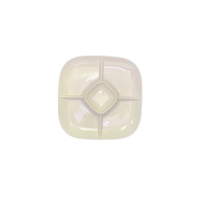 Thunder 15" x 15", 1-3/4" Deep, Chip and Dip Platter, Passion Pearl, Melamine, Each