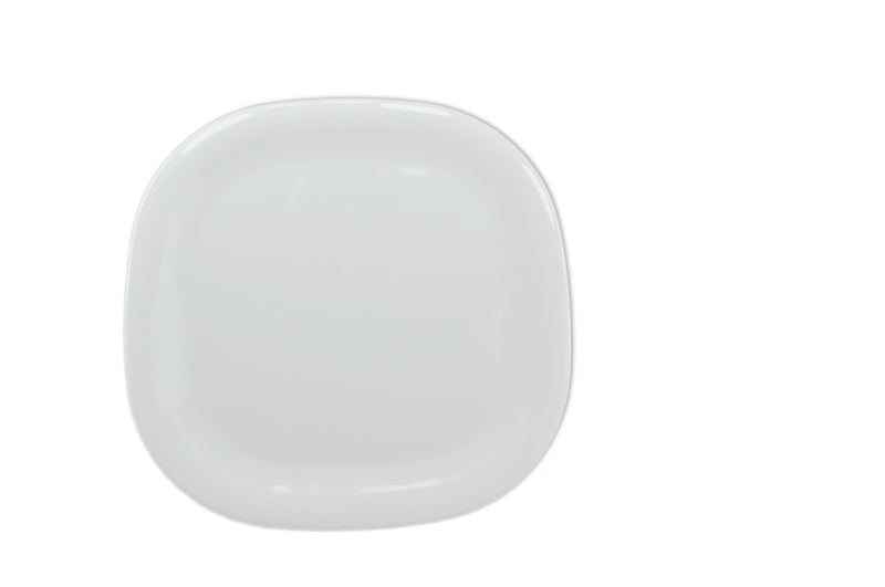 Thunder 11" x 11" Round Square Plate, Passion White Color, Melamine, NSF, Each