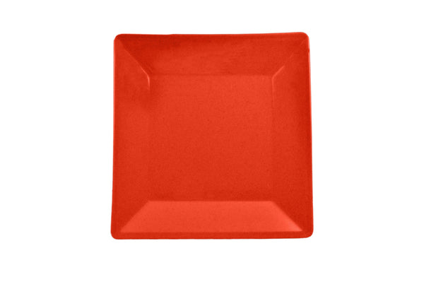 Thunder 13-3/4" x 13-3/4", 1-1/8" Deep, Square Plate, Passion Red, Melamine, NSF, Each