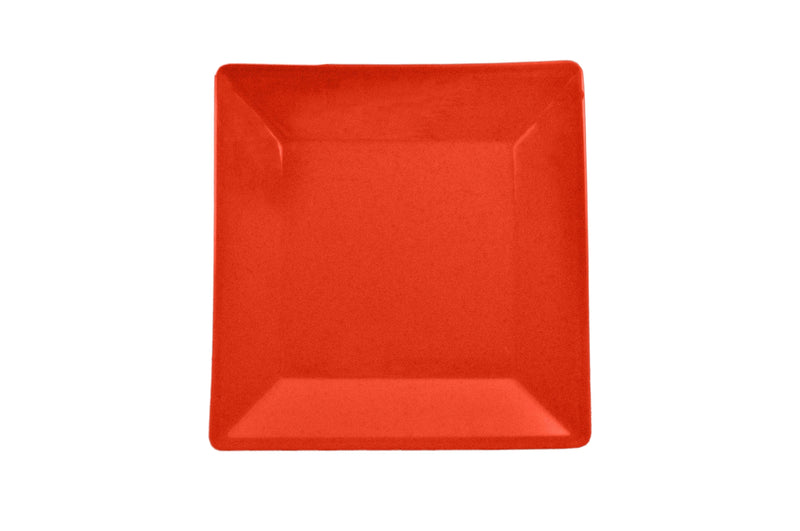 Thunder 13-3/4" x 13-3/4", 1-1/8" Deep, Square Plate, Passion Red, Melamine, NSF, Each