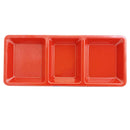Thunder 28 oz, 15" x 6-1/4" x 1-3/8", Rectangular 3-Section Tray, Passion Red, Melamine, NSF, Each