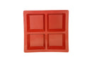 Thunder 60 oz, 13-1/2" x 13-1/2" x 1-3/8", Square 4-Section Tray, Passion Red, Melamine, NSF, Each