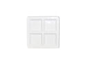 Thunder 60 oz, 13-1/2" x 13-1/2" x 1-3/8", Square 4-Section Tray, Passion White, Melamine, NSF, Each