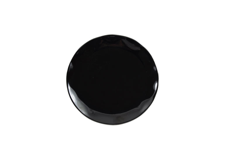 Thunder 8-1/8" Diameter, Round Salad Plate, Two Tone-Black Pearl & White, Melamine, NSF, Each