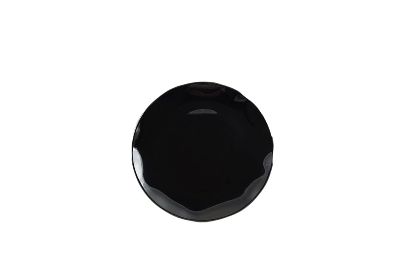 Thunder 10-1/2" Diameter, Round Dinner Plate, Two Tone-Black Pearl & White, Melamine, NSF, Each