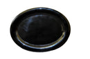 Thunder 22" x 16-1/2" Platter, Two Tone-Black Pearl & White, Melamine, NSF, Each