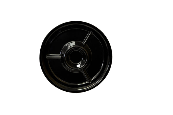 Thunder 14-1/2" x 14-1/2", 3-Section Round Appetizer Tray, Two Tone-Black Pearl & White, Melamine, NSF, Each