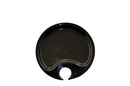 Thunder 10-1/2" Diameter, Round Party Plate with Thumb Hold, Black Pearl, Melamine, NSF, Each