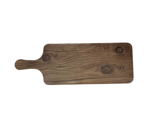 Thunder 12-7/8" x 5-7/8" x 1/2", Serving Board with 4-1/8" Handle Length, Faux Wood, Sequoia, Melamine, NSF, Each