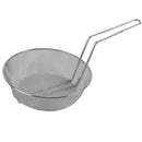 Thunder 8" Diameter x 3" Height, 9-1/8" Handle Length, Round Fine Mesh Culinary Basket, Nickle Plated Wire Frame with Secured Welded Handle, Each