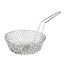 Thunder 12" Diameter x 3" Height, 9-1/8" Handle Length, Round Coarse Mesh Culinary Basket, Nickle Plated Wire Frame with Secured Welded Handle, Each