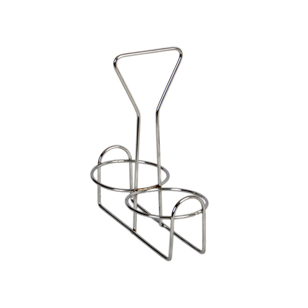 Thunder 6-2/3" x 3-2/5" x 7-2/3", 2 Holes Condiment Jar Holder, Iron Plated, Hole Size: 3-3/8" Diameter, Each