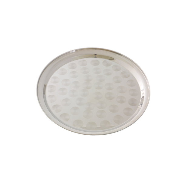 Thunder 18" Diameter, Round Tray with Narrow Rim, Stainless Steel, Each