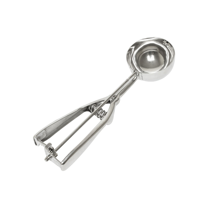 Thunder 2-3/4 oz, No. 16, 9" x 2-3/8" x 1-3/8", Bowl Diameter 2-1/4", Ambidextrous Scoop, Stainless Steel 18/8, 304 Material, Twin Grip Handle, Each
