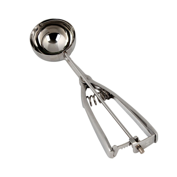 Thunder 2-1/2 oz, No. 20, 8-7/8" x 2-3/8" x 1-3/8", Bowl Diameter 2-1/8", Ambidextrous Scoop, Stainless Steel 18/8, 304 Material, Twin Grip Handle, Each