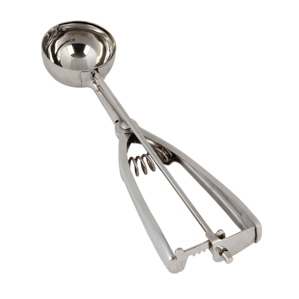 Thunder 1-1/4 oz, No. 30, 8-3/4" x 2-3/8" x 1-1/4", Bowl Diameter 1-15/8", Ambidextrous Scoop, Stainless Steel 18/8, 304 Material, Twin Grip Handle, Each