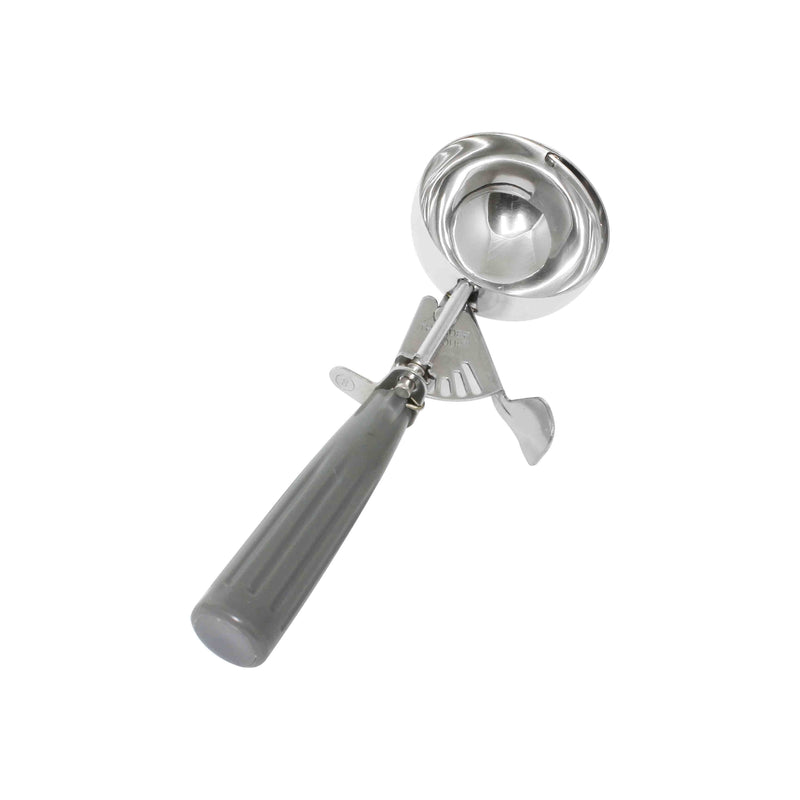 Thunder 4 oz, No. 8, 9" x 3" x 1-5/8", Ice Cream Disher, Gray Color, Stainless Steel 18/8, 304 Material, Polypropylene Handle, NSF, Each