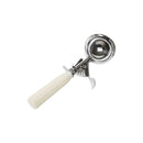 Thunder 3-1/4 oz, No. 10, 8-3/4" x 3" x 1-1/2", Ice Cream Disher, Ivory Color, Stainless Steel 18/8, 304 Material, Polypropylene Handle, NSF, Each
