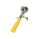 Thunder 1-5/8" x 3-1/4" x 1-1/4", Ice Cream Disher, Yellow Color, Stainless Steel 18/8, 304 Material, Polypropylene Handle, NSF, Each
