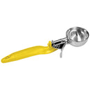 Thunder 1-5/8" x 3" x 1-1/4", Lever Disher, Yellow Color, Stainless Steel 18/8, 304 Material, Polypropylene Ergonomic Handle, NSF, Each