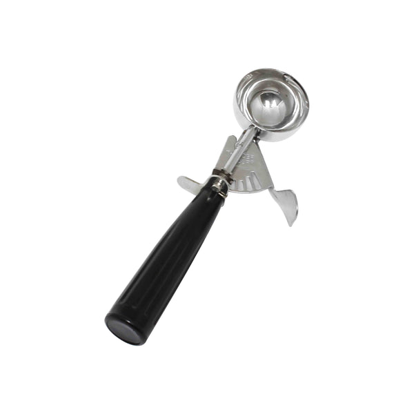 Thunder 1 oz, No. 30, 8-1/4" x 2-3/4" x 1-1/8", Ice Cream Disher, Black Color, Stainless Steel 18/8, 304 Material, Polypropylene Handle, NSF, Each