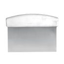Thunder 6" x 4" x 3/4", Dough Scraper, Stainless Steel Blade with White Plastic Handle, Each