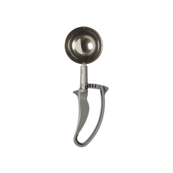 Thunder 4 oz, No. 8, 9-1/4" x 3" x 1-1/2", Disher, Gray Color, Stainless Steel 18/8, 304 Material with Acetal Copolymer Easy Grip Handle, NSF, Each
