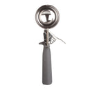 Thunder 4 oz, No. 8, 9-1/2" x 3-1/8" x 1-1/2", Disher, Gray Color, Stainless Steel 18/8, 304 Material with Polypyrene Triangle Handle, NSF, Each