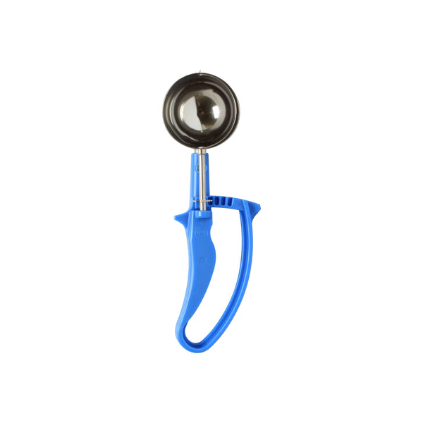 Thunder 2 oz, No. 16, 8-5/8" x 3" x 1-1/2", Disher, Blue Color, Stainless Steel 18/8, 304 Material with Acetal Copolymer Easy Grip Handle, NSF, Each