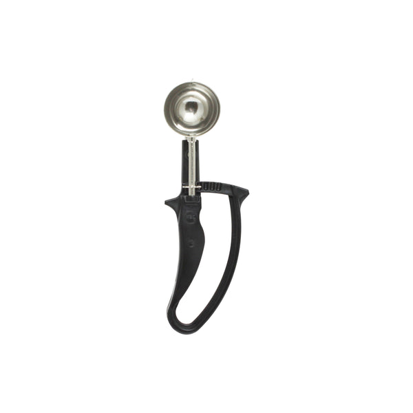 Thunder 1 oz, No. 30, 8-1/4" x 2-3/4" x 1-3/8", Disher, Black Color, Stainless Steel 18/8, 304 Material with Acetal Copolymer Easy Grip Handle, NSF, Each