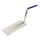 Thunder 14-1/2" x 5-3/4", Fry Basket Press, Nickel Plated, with Under Cross-Support, Blue Coated Handle Length: 11-3/8", Handle Height: 9", Each