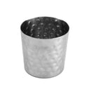 Thunder 13 oz, 3-3/8" Diameter x 3-3/8" Height, French Fry Cup, Stainless Steel, Hammered Finish, Each