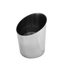 Thunder 14 oz, 3-1/2" Diameter x 4-4/7" Height, Angled French Fry Cup, Stainless Steel, Mirror Finish, Each