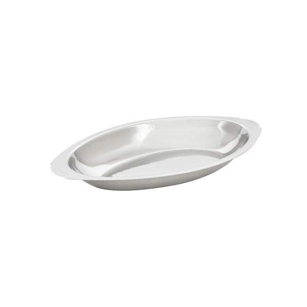 Thunder 12 oz, 9-1/4" x 5" x 1", Oval Au Gratin Dish, Stainless Steel, 0.7mm Thickness, Each