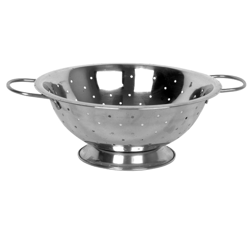 Thunder 3 qt, 9-1/2" Top Diameter (5-1/8" Bottom Diameter) x 4-1/4" Height, 1-1/4" Handle Length, Colander with Handles, Stainless Steel, Each