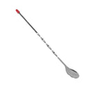 Thunder 11" Length, Deluxe Bar Spoon with Twirled Handle and Red Rubber-Coated Tip, Stainless Steel, Each