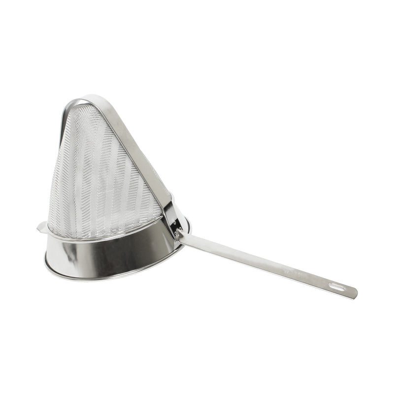Thunder 1-1/2 qt, 8" Diameter x 18" Length, Fine Mesh Reinforced Bouillon Strainer, Stainless Steel 18/8, 304 Material, Each