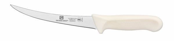 Thunder Boning Knife, 6" Blade, Curved, White Polypropylene Handles, German Steel, NSF, Each