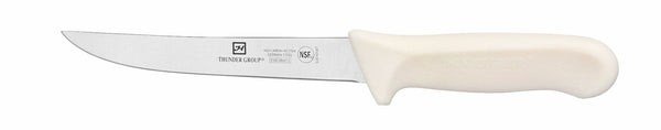 Thunder Boning Knife, 6" Blade,Wide, White Polypropylene Handles, German Steel, NSF, Each