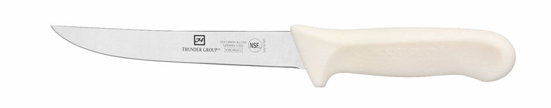 Thunder Boning Knife, 6" Blade,Wide, White Polypropylene Handles, German Steel, NSF, Each
