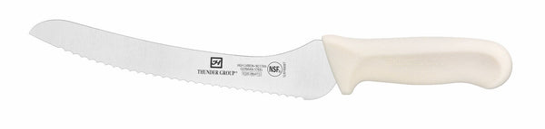 Thunder Bread Knife, 9" Blade, White Polypropylene Handles, German Steel, NSF, Each